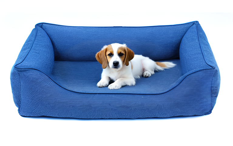 niebieski kolor kanapy dla psa saba z pianki pu