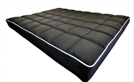 legowisko dla psa vigo checked typu materac kolor ciemnoszary czarne obszycie