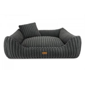 ciemnoszare legowisko dla psa ortopedyczne palermo pokazane frontem