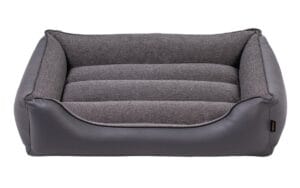 legowisko dla psa linares typu kanapa boki ciemnoszare środek ciemnoszary obszycie czarne