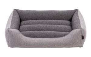 legowisko dla psa linares typu kanapa w kolorach jasnoszarych z frontu