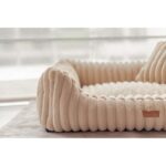 zbliżenie na bok beżowego legowiska palermo