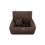 brązowy fotelik samochodowy dla psa milano front