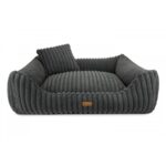 ciemnoszare legowisko dla psa ortopedyczne palermo pokazane frontem