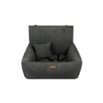 ciemnoszary fotelik dla psa milano front