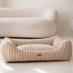 całe legowisko dla psa w kolorze beżowym palermo pokazane z frontu