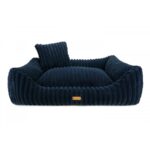 granatowe legowisko dla psa ortopedyczne z poduchą