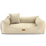 front bezowej kanapy dla psa torino