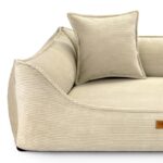 bok bezowej kanapy dla psa torino