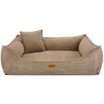 front ciemnobezowej kanapy dla psa torino