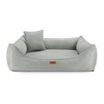 front szarej kanapy dla psa