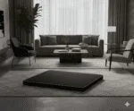 legowisko dla psa vigo standard czarne w salonie
