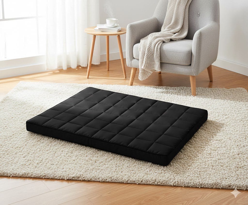 legowisko dla psa w salonie